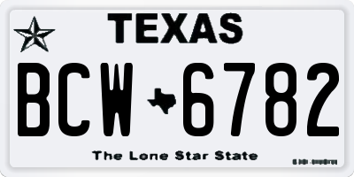 TX license plate BCW6782