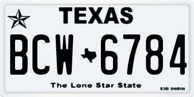 TX license plate BCW6784