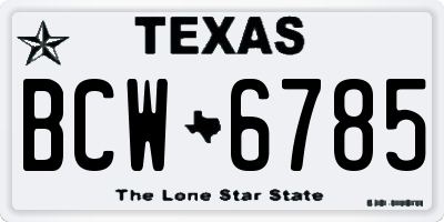 TX license plate BCW6785