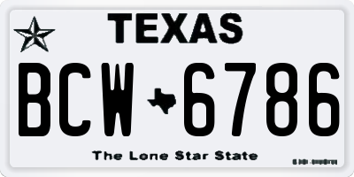 TX license plate BCW6786