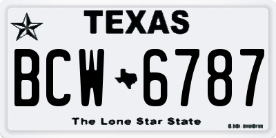 TX license plate BCW6787
