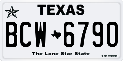 TX license plate BCW6790