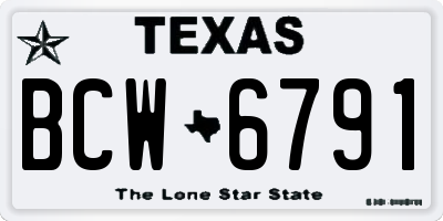 TX license plate BCW6791