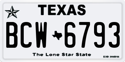 TX license plate BCW6793