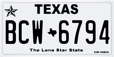 TX license plate BCW6794