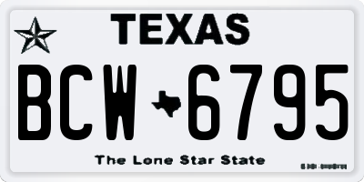 TX license plate BCW6795