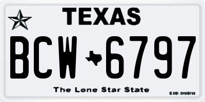 TX license plate BCW6797