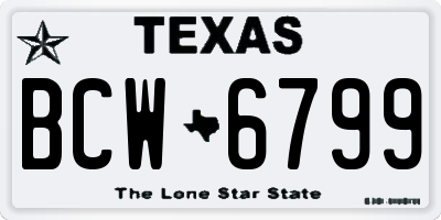 TX license plate BCW6799
