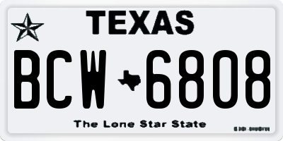 TX license plate BCW6808