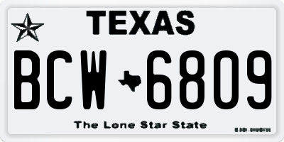 TX license plate BCW6809