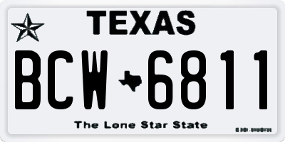 TX license plate BCW6811