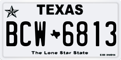 TX license plate BCW6813