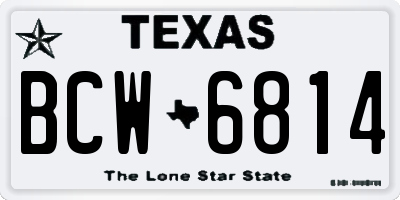 TX license plate BCW6814