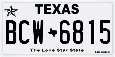 TX license plate BCW6815