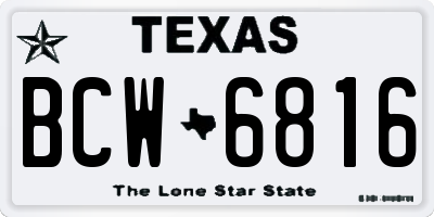 TX license plate BCW6816