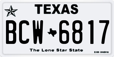 TX license plate BCW6817