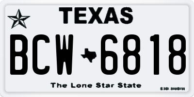 TX license plate BCW6818