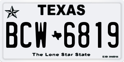 TX license plate BCW6819