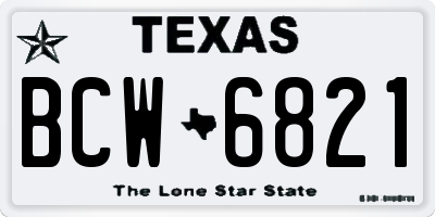 TX license plate BCW6821