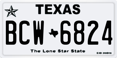 TX license plate BCW6824