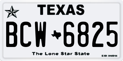 TX license plate BCW6825