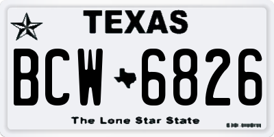 TX license plate BCW6826