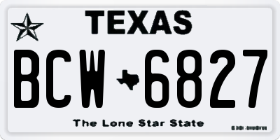 TX license plate BCW6827