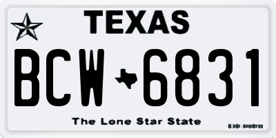 TX license plate BCW6831
