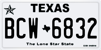 TX license plate BCW6832