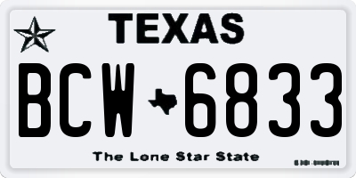 TX license plate BCW6833