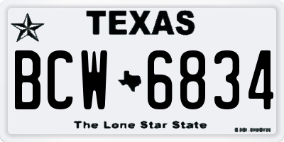 TX license plate BCW6834