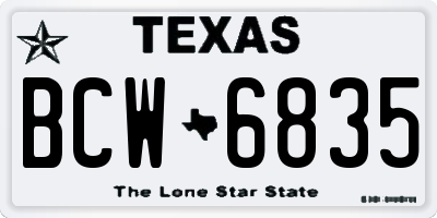 TX license plate BCW6835