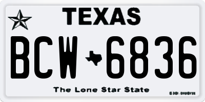 TX license plate BCW6836