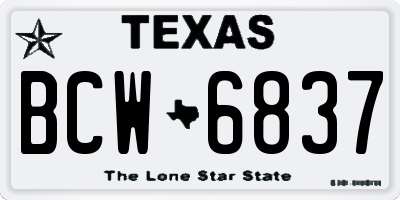 TX license plate BCW6837