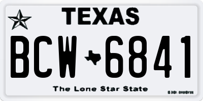 TX license plate BCW6841
