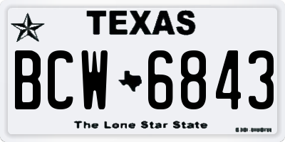 TX license plate BCW6843