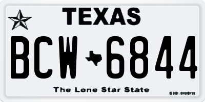 TX license plate BCW6844