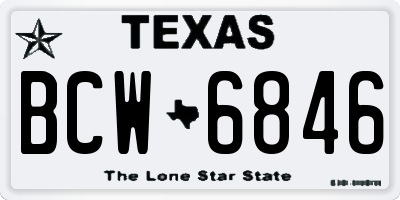 TX license plate BCW6846