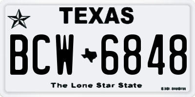 TX license plate BCW6848