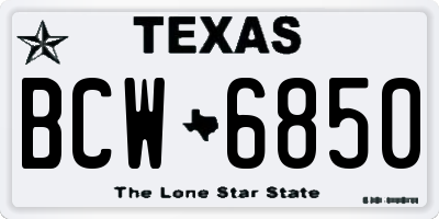 TX license plate BCW6850