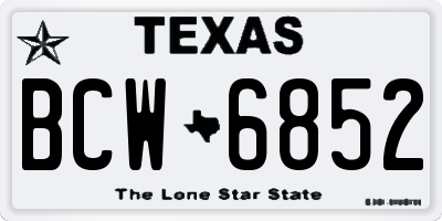 TX license plate BCW6852
