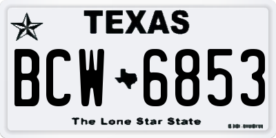 TX license plate BCW6853