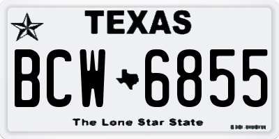 TX license plate BCW6855