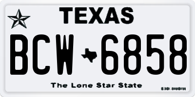 TX license plate BCW6858