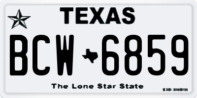 TX license plate BCW6859
