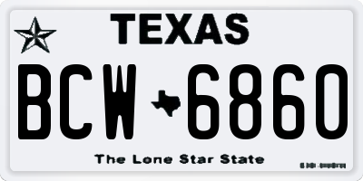 TX license plate BCW6860