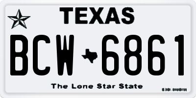 TX license plate BCW6861