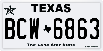 TX license plate BCW6863