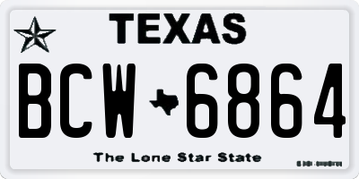 TX license plate BCW6864