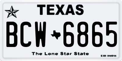 TX license plate BCW6865